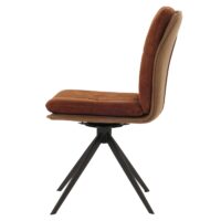 2er-Set Esszimmerstühle drehbar Metall Stoff braun