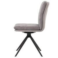 2er-Set drehbare Esszimmerstühle Metall & Stoff grau
