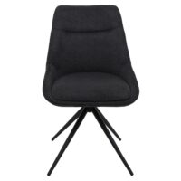 2er-Set drehbare Esszimmerstühle Stoff mit Metallgestell anthrazit