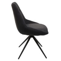 2er-Set drehbare Esszimmerstühle Stoff mit Metallgestell anthrazit