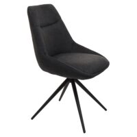 2er-Set drehbare Esszimmerstühle Stoff mit Metallgestell anthrazit