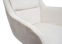 2er-Set drehbare Esszimmerstühle Stoff Kunstleder creme