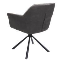 2er-Set drehbare Esszimmerstühle Stoff Kunstleder grau