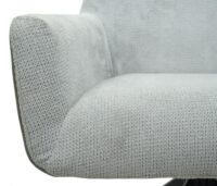 2er-Set Esszimmerstühle drehbar Stoff hellgrau Kunstleder dunkelgrau