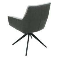 2er-Set Esszimmerstühle drehbar Stoff hellgrau Kunstleder dunkelgrau