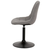 2er-Set Esszimmer Drehstuhl Bouclé Stoff Stahlgestell grau