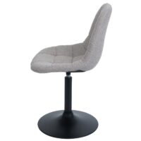 2er-Set Esszimmer Drehstuhl Bouclé Stoff Stahlgestell taupe