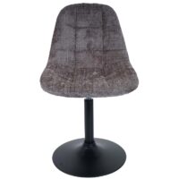 2er-Set Esszimmer Drehstuhl Chenille mit Stahlgestell braun