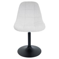 2er-Set Esszimmer Drehstuhl aus Stahl und Chenille creme