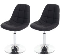2er-Set Esszimmer Drehstuhl Chrom Textil dunkelgrau
