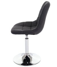 2er-Set Esszimmer Drehstuhl Chrom Textil dunkelgrau