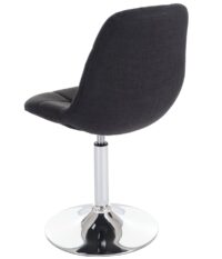 2er-Set Esszimmer Drehstuhl Chrom Textil dunkelgrau