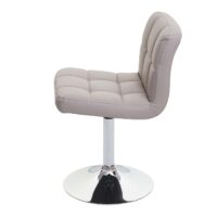 2er-Set Esszimmer Drehstuhl Kunstleder Chrom taupe-grau