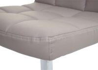 2er-Set Esszimmer Drehstuhl Kunstleder Chrom taupe-grau