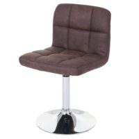 2er-Set Esszimmer Drehstühle Wildlederimitat Chrom vintage braun