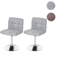 2er-Set Esszimmer Drehstühle Wildlederimitat Chrom vintage braun