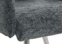 2er-Set Esszimmerstuhl mit Armlehne Chenille Edelstahl blau-grün