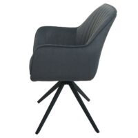 2er-Set Esszimmerstuhl drehbar mit Armlehnen Stoff anthrazit