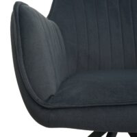 2er-Set Esszimmerstuhl drehbar mit Armlehnen Stoff anthrazit