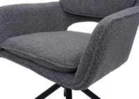 2er-Set Esszimmerstuhl drehbar Bouclé-Stoff Öko-Tex grau