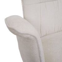 2er-Set Esszimmerstuhl drehbar mit Armlehne Chenille creme