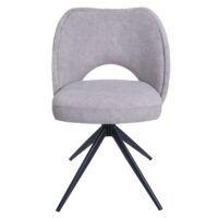 2er-Set Esszimmerstuhl drehbar Polsterstuhl Stoff Öko-Tex hellgrau