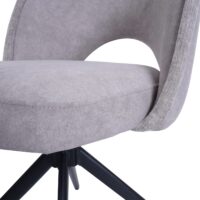 2er-Set Esszimmerstuhl drehbar Polsterstuhl Stoff Öko-Tex hellgrau