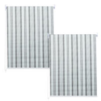 2er-Set Fensterrollo blickdicht Sonnenschutz 120x230cm grau/weiss