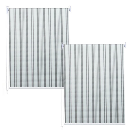 2er-Set Fensterrollo blickdicht Sonnenschutz 120x230cm grau/weiss