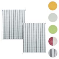 2er-Set Fensterrollo blickdicht Sonnenschutz 120x230cm grau/weiss