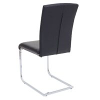 2er-Set Freischwinger Esszimmerstuhl Kunstleder schwarz