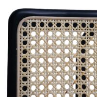 2er-Set Freischwinger Stühle Holz Rattan Bouclé Stoff schwarz