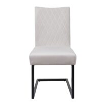 2er-Set Freischwinger Stühle Samt Stahl pulverbeschichtet creme-beige