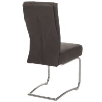 2er-Set Freischwinger Esszimmerstühle Textil Wildlederoptik grau