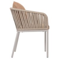 2er-Set Gartenstühle wetterfest Aluminium Seilgeflecht grau taupe