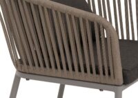 2er-Set Gartenstühle wetterfest Aluminium Seilgeflecht Kissen grau