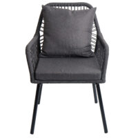 2er-Set Gartenstühle Aluminium Seilgeflecht Polster anthrazit