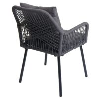2er-Set Gartenstühle Aluminium Seilgeflecht Polster anthrazit