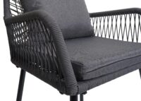 2er-Set Gartenstühle Aluminium Seilgeflecht Polster anthrazit