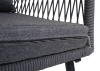 2er-Set Gartenstühle Aluminium Seilgeflecht Polster anthrazit