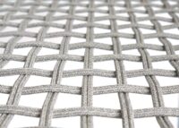 2er-Set Gartenstühle Aluminium Seilgeflecht Sitzpolster grau