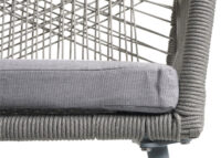 2er-Set Gartenstühle Aluminium Seilgeflecht Sitzpolster grau