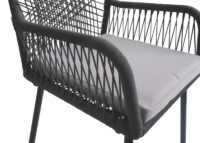 2er-Set Gartenstühle Outdoor Aluminium Seilgeflecht anthrazit grau