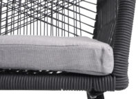 2er-Set Gartenstühle Outdoor Aluminium Seilgeflecht anthrazit grau