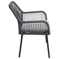 2er-Set Gartenstühle Outdoor Aluminium Seilgeflecht anthrazit grau