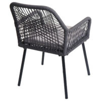 2er-Set Gartenstühle Outdoor Aluminium Seilgeflecht anthrazit grau