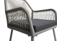 2er-Set Gartenstühle Outdoor Aluminium Seilgeflecht grau