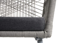 2er-Set Gartenstühle Outdoor Aluminium Seilgeflecht grau