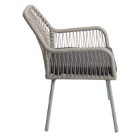 2er-Set Gartenstühle Outdoor Aluminium Seilgeflecht grau