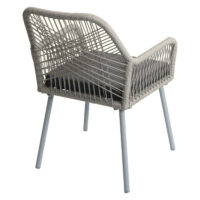 2er-Set Gartenstühle Outdoor Aluminium Seilgeflecht grau